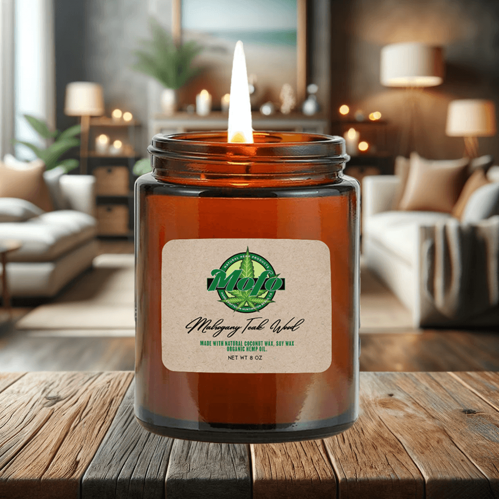 NEW Mahogany Teak Wood Hemp Candle - Mofo