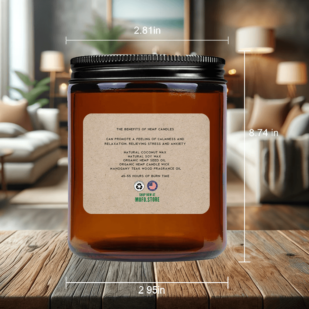 NEW Mahogany Teak Wood Hemp Candle - Mofo